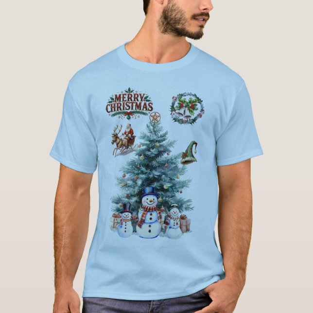 Frohe Weihnachten und lassen Sie es schneien T-Shirt (Vorderseite)