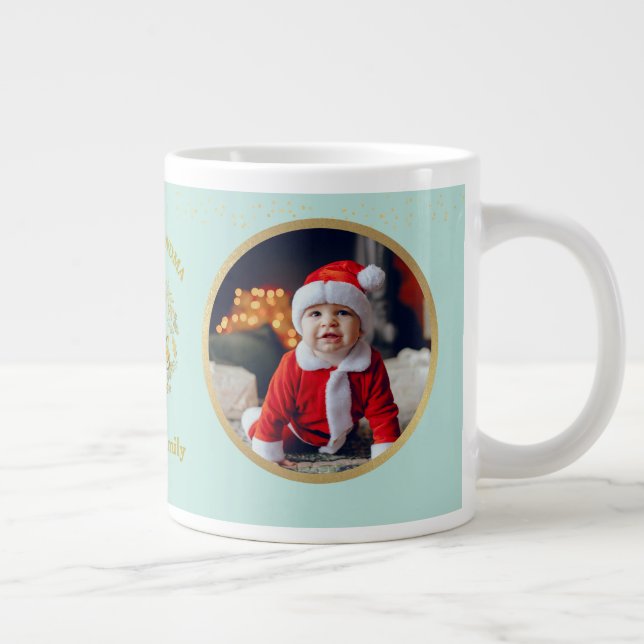 Frohe Weihnachten und Liebe Sie Oma | Zwei Fotos Jumbo-Tasse (Rechts)