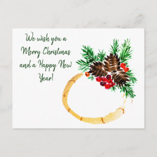Frohe Weihnachten und Neues Jahr personalisiert Postkarte
