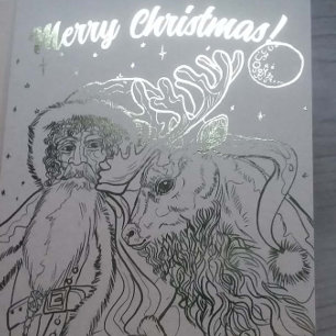 Frohe Weihnachten und Reindeer Folienkarte