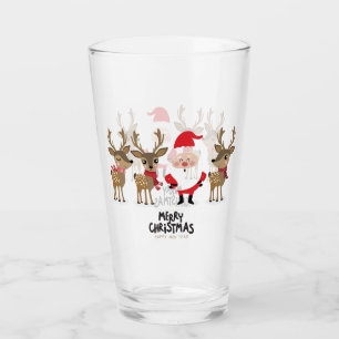 Frohe Weihnachten und Reindeer Glas