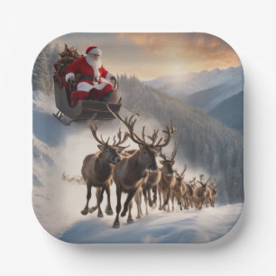 Frohe Weihnachten und Reindeer Pappteller