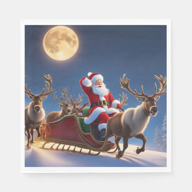 Frohe Weihnachten und Reindeer Serviette (Vorderseite)