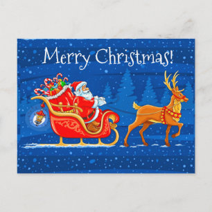 Frohe Weihnachten und Schlitten mit Rentier