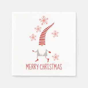 Frohe Weihnachten und Schneeflocken Serviette