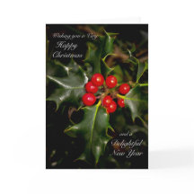 Frohe Weihnachten und schöne neue Jahr Holly Card