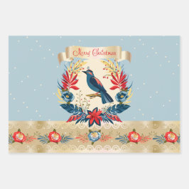 Frohe Weihnachten und viel Glück ins neue Jahr! Bl Geschenkpapier Set