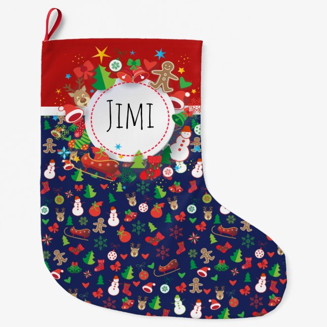 Frohe Weihnachten und viel Glück ins neue Jahr! XM Großer Weihnachtsstrumpf (Vorderseite)