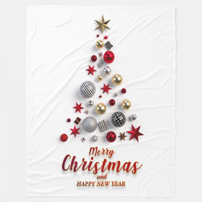 Frohe Weihnachten und Wintersaison Fleecedecke (Vorderseite)