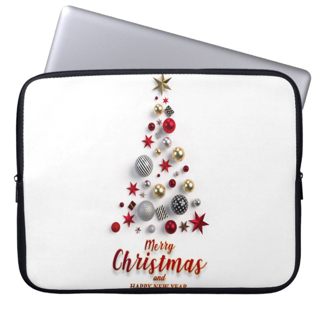 Frohe Weihnachten und Wintersaison Laptopschutzhülle (Vorderseite)