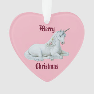 Frohe Weihnachten Unicorn Ornament
