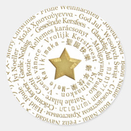 Frohe Weihnachten Unterschiedliche Sprachen Aufkle Runder Aufkleber