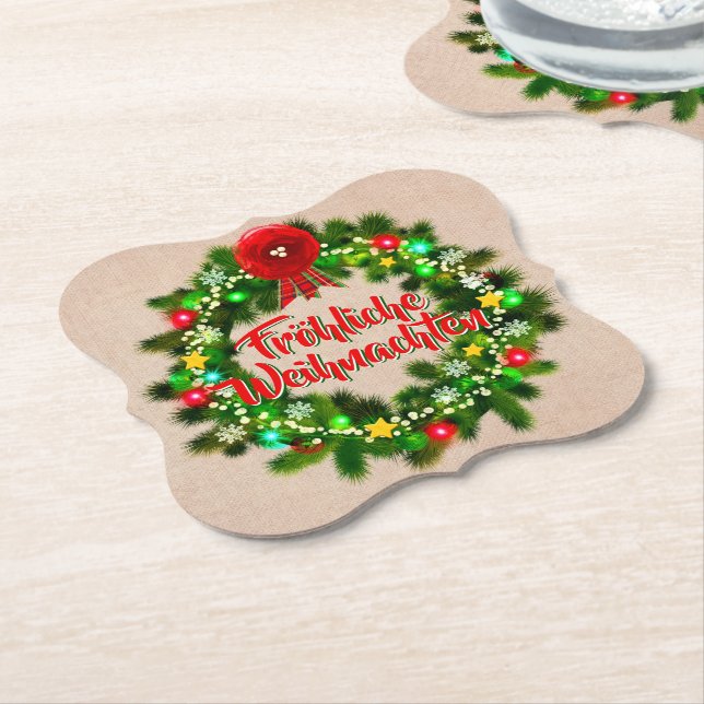 Frohe Weihnachten Untersetzer Weihnachten (angewinkelt)