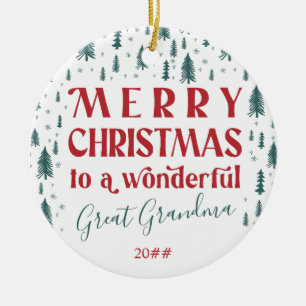 Frohe Weihnachten Urgroßmutter Weihnachtsbaum Foto Keramik Ornament