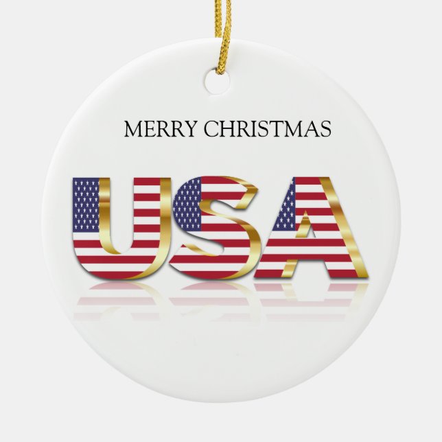 Frohe Weihnachten USD Keramik Ornament (Vorne)