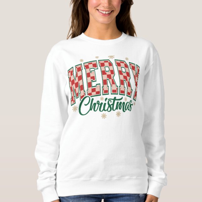 Frohe Weihnachten Varsity Letter Sweatshirt (Vorderseite)