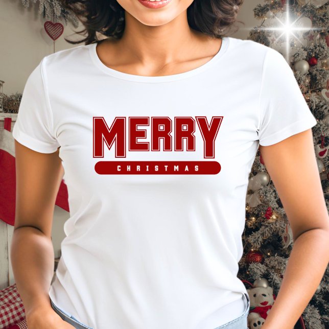 Frohe Weihnachten - Varsity Red T-Shirt (Von Creator hochgeladen)