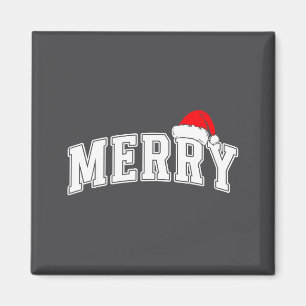 Frohe Weihnachten Varsity Text Mit Santa Hut Xmas Magnet