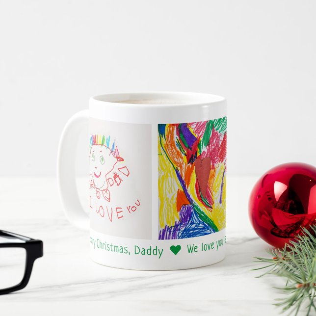 Frohe Weihnachten Vater 3 Foto Custom Kid's Art Kaffeetasse (Von Creator hochgeladen)