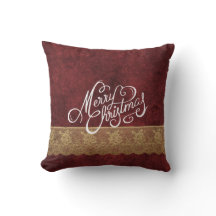 Frohe Weihnachten Velour Spitze Rot Gold Feiertag