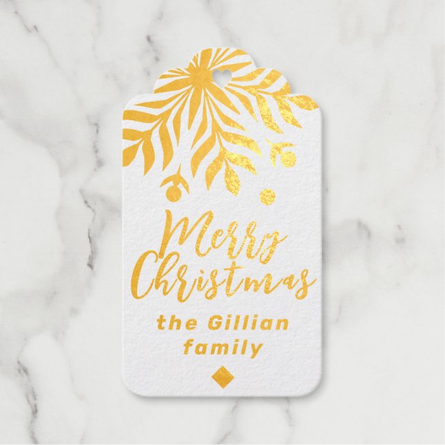 Frohe Weihnachten vielen Dank Geschenkanhänger (Vorderseite)