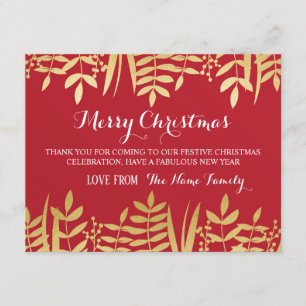 Frohe Weihnachten Vielen Dank Karten Red & Gold Xm