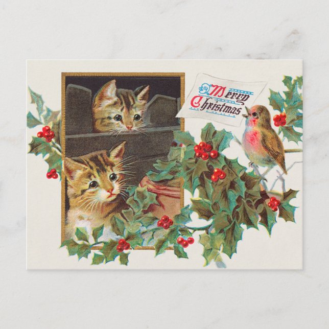 Frohe Weihnachten Vintag 1911 Abbildung Postkarte (Vorderseite)