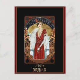 Frohe Weihnachten Vintag Art Deco Postkarte