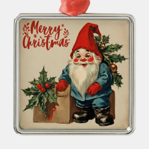 Frohe Weihnachten Vintag Gnome Ornament Aus Metall