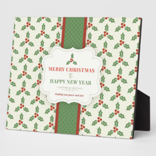Frohe Weihnachten Vintag Holly Berry Fotoplatte