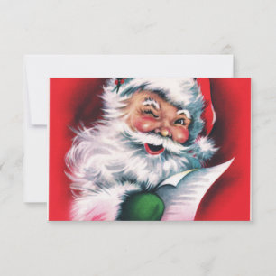 Frohe Weihnachten, Vintag, Retro, Weihnachtsmann, RSVP Karte