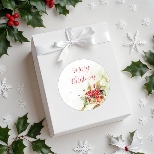 Frohe Weihnachten Vintag Runder Aufkleber (Von Creator hochgeladen)