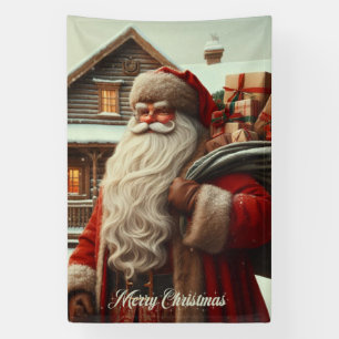 Frohe Weihnachten Vintag Santa Banner