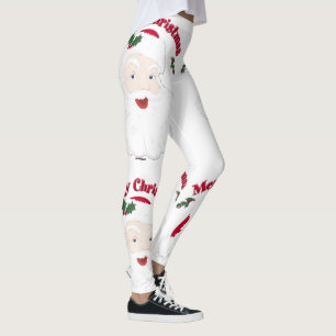 Frohe Weihnachten Vintag Santa Leggings