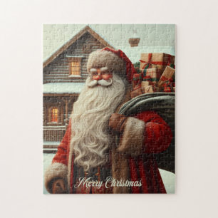 Frohe Weihnachten Vintag Santa Puzzle