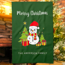 Frohe Weihnachten Vintag Tree Snowman Personalisie