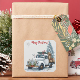 Frohe Weihnachten Vintag Truck Holiday Sticker