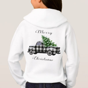 Frohe Weihnachten Vintag Truck Hoodie