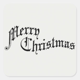 Frohe Weihnachten Vintage Alte Typografie Quadratischer Aufkleber
