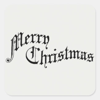 Frohe Weihnachten Vintage Alte Typografie Quadratischer Aufkleber