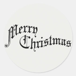 Frohe Weihnachten Vintage Alte Typografie Runder Aufkleber