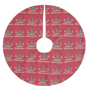 Frohe Weihnachten Vintage Baumskirt Polyester Weihnachtsbaumdecke