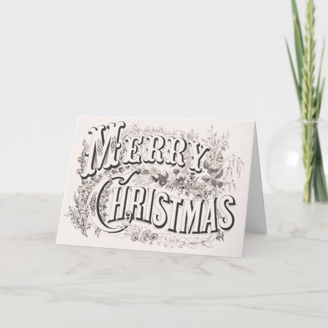 Frohe Weihnachten, Vintage Currier & Ives (Bericht Karte (Vorderseite)