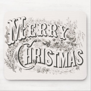 Frohe Weihnachten, Vintage Currier & Ives (Nachdru Mousepad