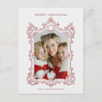 Frohe Weihnachten Vintage Elegante Rahmen Postkarte