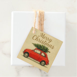 Frohe Weihnachten Vintage-Etiketten. Geschenkanhänger