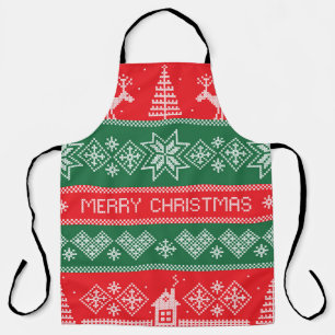 Frohe Weihnachten: vintage festliche Muster. Schürze