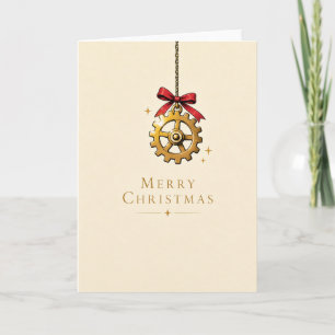 Frohe Weihnachten Vintage Gold Zahnrad Ornament Ro