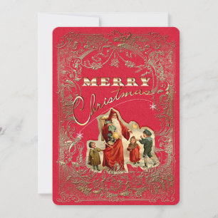 Frohe Weihnachten Vintage Ornament - Einladungskar Einladung