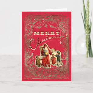 Frohe Weihnachten Vintage Ornament - Grußkarte